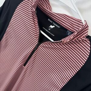 Horn Legend M Performance Luxury 1/4 Zip Pullover Houndstooth Red Black Golf